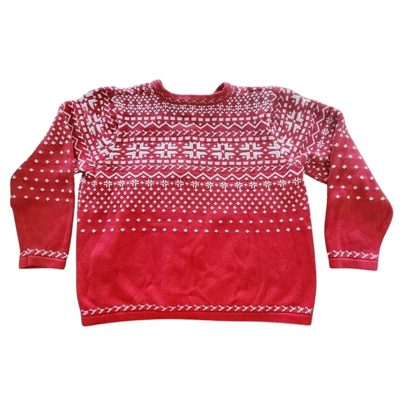 Vintage Holiday Cardigan Women XL Red Sweater Penguin Scandinavian Nordic - Picture 8 of 13